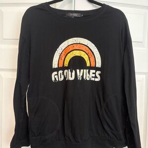 TECrew Good Vibes long sleeve shirt with pockets. Women’s Large